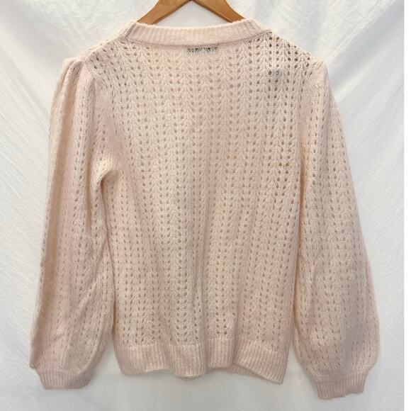 RAGDOLL LA Mohair Blend A Fuzzy Light Pink Pullover Sweater XS - Picture 5 of 8